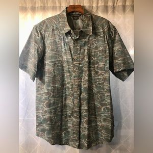 ExOfficio short sleeve fish print shirt.